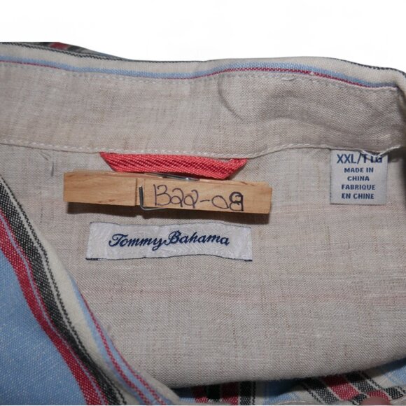 Tommy Bahama Linen Blend L/S Button Up Shirt Men's Size 2XL Blue Stripe EUC - Picture 5 of 7